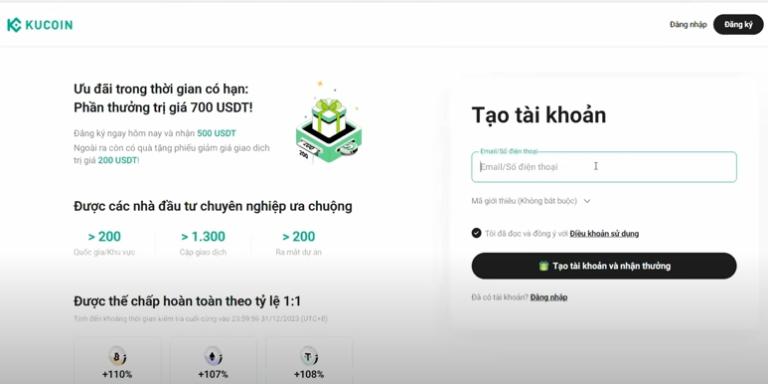 Đăng ký tài khoản trên sàn KuCoin 