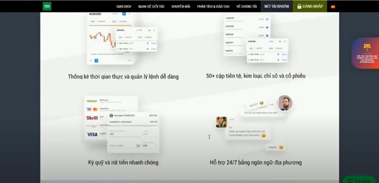 FBS Forex có nhiều phương thức nạp rút tiền 